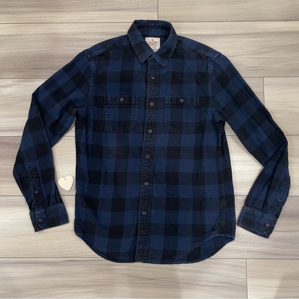AMERICAN EAGLE OUTFITTERS Heritage Classic Fit Flannel Checked Shirt Size Small